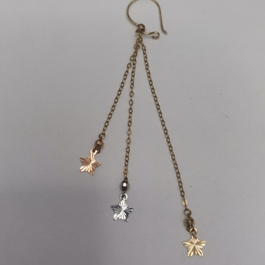 K1 1,60 GRMS 14 K ESPECIFICACIONES COMPLEMENTARIAS ARETES MOTIVO ESTRELLAS ORO C (SEMINUEVO)