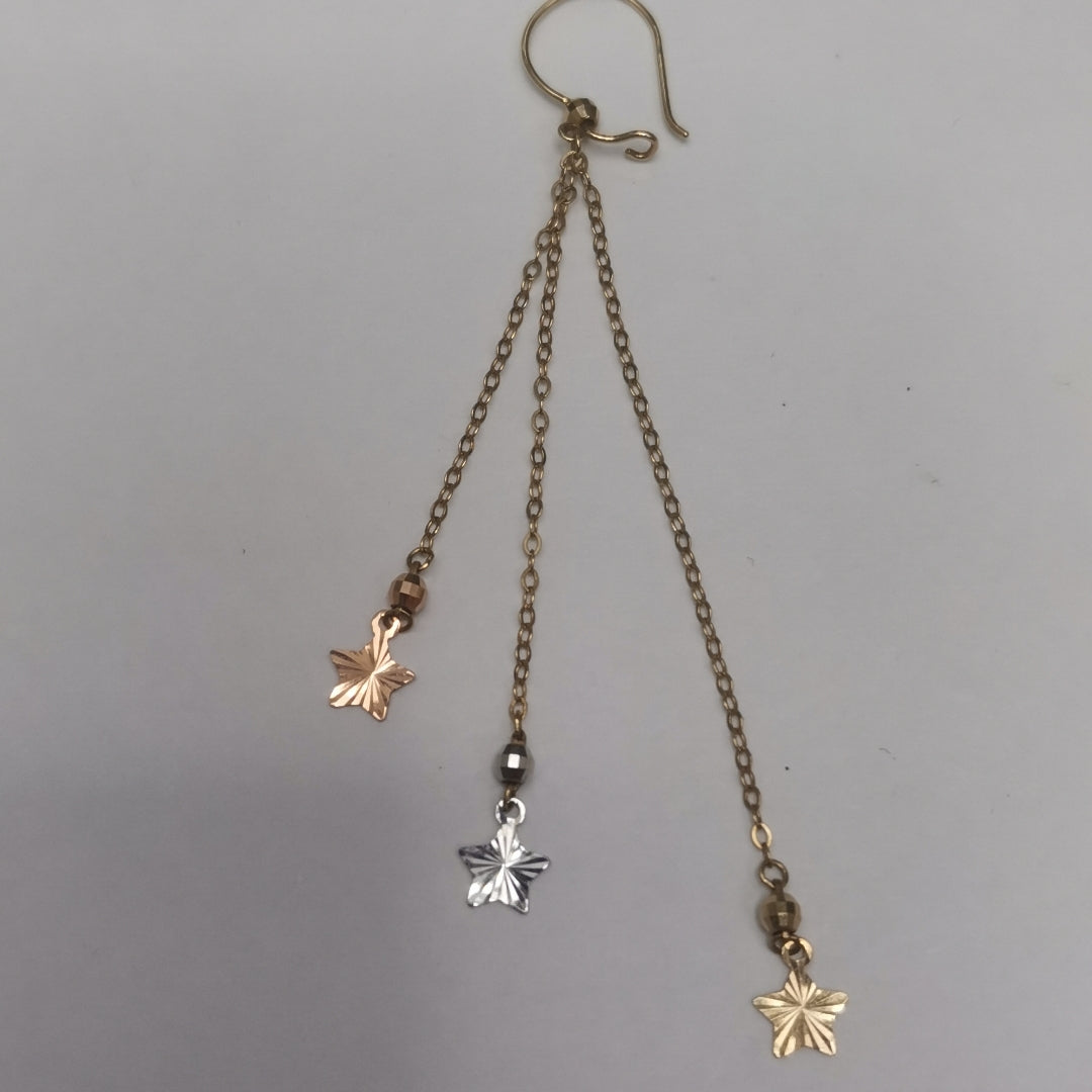K1 1,60 GRMS 14 K ESPECIFICACIONES COMPLEMENTARIAS ARETES MOTIVO ESTRELLAS ORO C (SEMINUEVO)