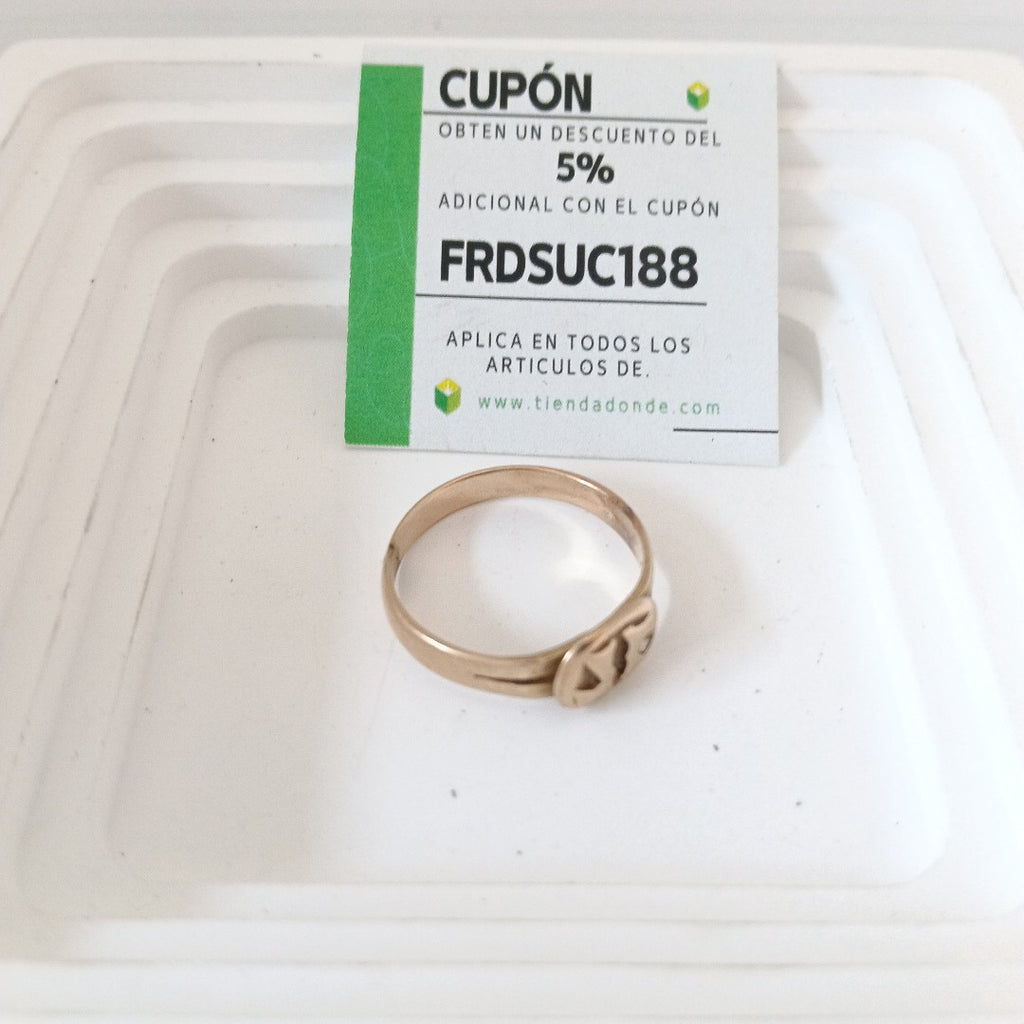 K1 3,10 GRMS 8 K ESPECIFICACIONES COMPLEMENTARIAS ANILLO VENDIBLE CON INICIALES (SEMINUEVO)