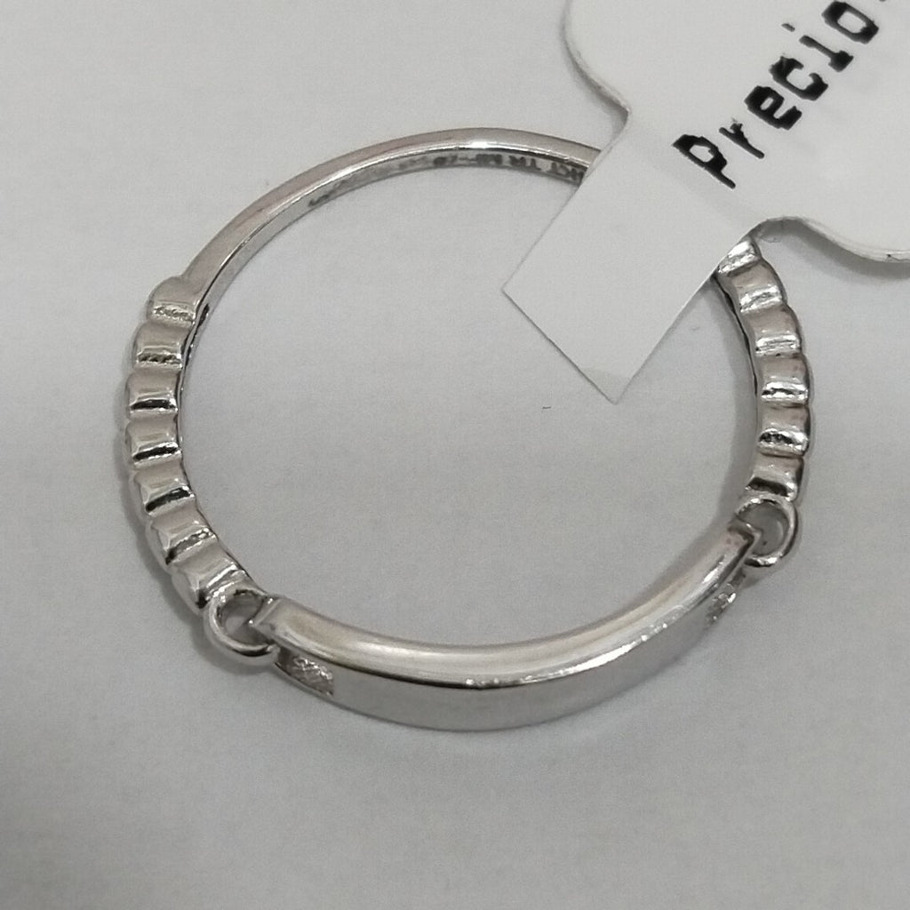 10158AND00060B2403 FRD11 ANILLO ORO BLANCO CON UNA PLACA EN MEDIO LISA ORO 14K 1.1GRS (NUEVO)