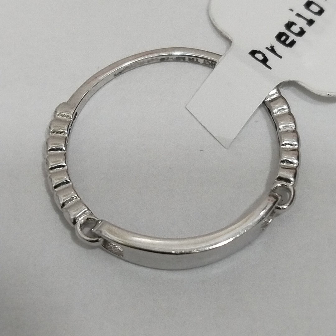 10158AND00060B2403 FRD11 ANILLO ORO BLANCO CON UNA PLACA EN MEDIO LISA ORO 14K 1.1GRS (NUEVO)