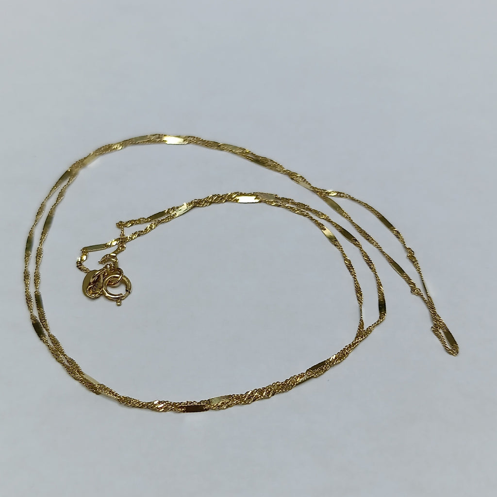 K1 1,00 GRMS 14 K ESPECIFICACIONES COMPLEMENTARIAS CADENA DE ORO TEJIDO ESPECIAL (SEMINUEVO)