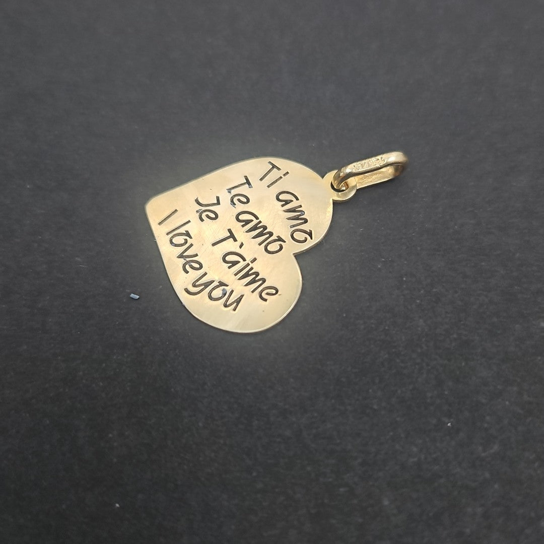 K1 1,30 GRMS 14 K ESPECIFICACIONES COMPLEMENTARIAS DIJE FORMA DE CORAZON (SEMINUEVO)