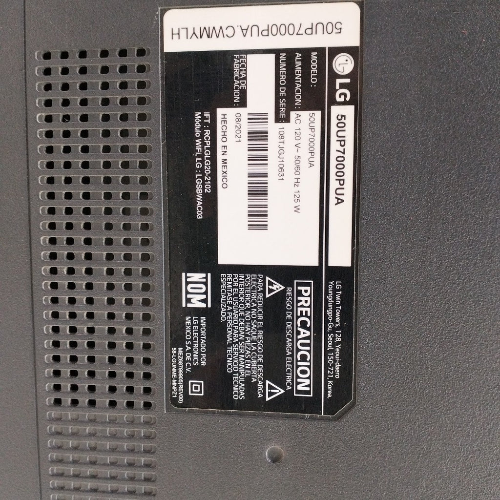 PANTALLA LG 50UP7000PUA (2021) 50" LED 4K (SEMINUEVO)