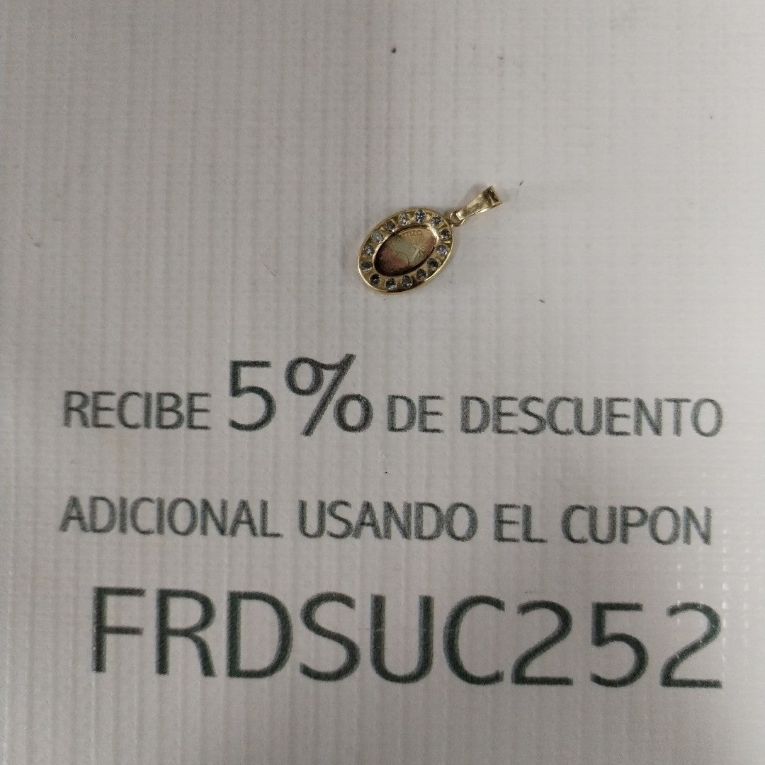 K1 0,80 GRMS 10 K ESPECIFICACIONES COMPLEMENTARIAS MEDALLA DE BAUTISMO CON CIRCON (SEMINUEVO)