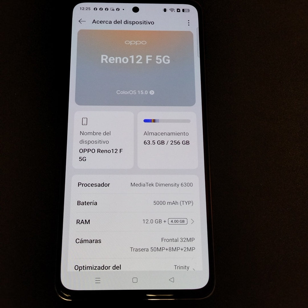 CELULAR OPPO  RENO 12F 5G CPH2637 256 GB 12 GB RAM (SEMINUEVO)