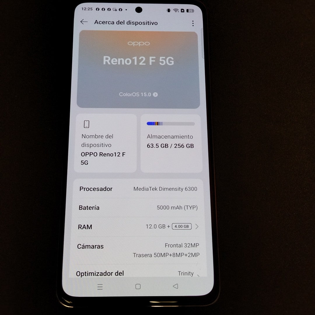 CELULAR OPPO  RENO 12F 5G CPH2637 256 GB 12 GB RAM (SEMINUEVO)