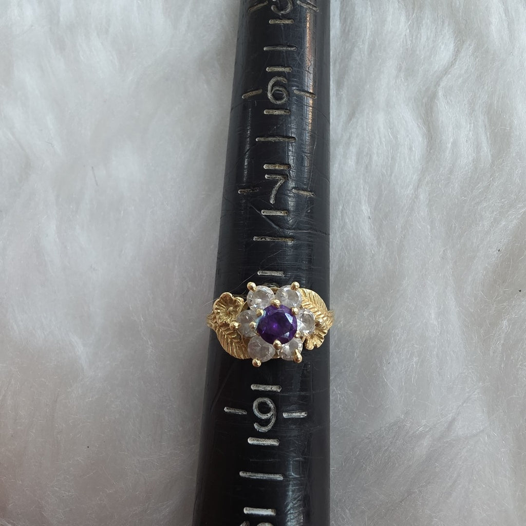 K1 2,30 GRMS 14 K ESPECIFICACIONES COMPLEMENTARIAS ANILLITO MOTIVO FLOR CON CIRC (SEMINUEVO)