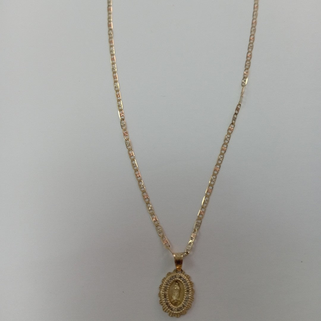 CADENA, MEDALLA RELIGIOSA ORO 10 K 2 GRMS (SEMINUEVO)