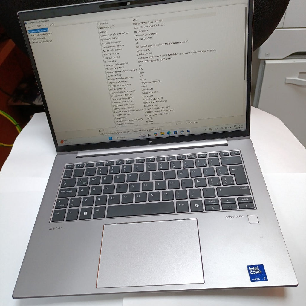 LAPTOP HP ZBOOK FIREFLY 14 G11 (2024) 512 GB SSD 16 GB RAM (SEMINUEVO)