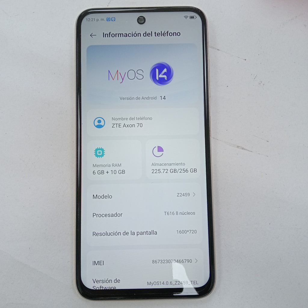 CELULAR ZTE AXON 70 Z2459 256 GB 6 GB RAM (SEMINUEVO)