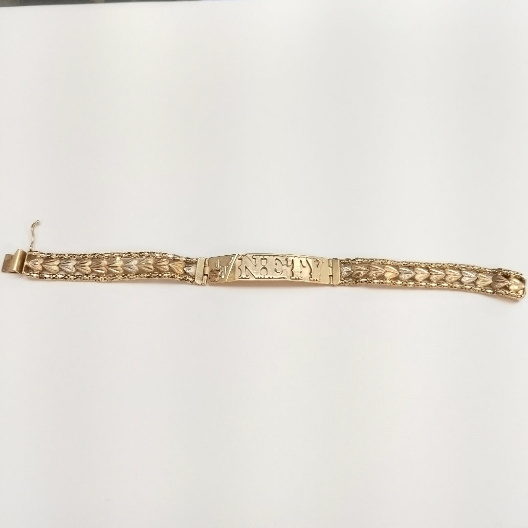 K1 16,10 GRMS 14 K ESPECIFICACIONES COMPLEMENTARIAS ESCLAVA TEJIDO ESPECIAL, OR (SEMINUEVO)