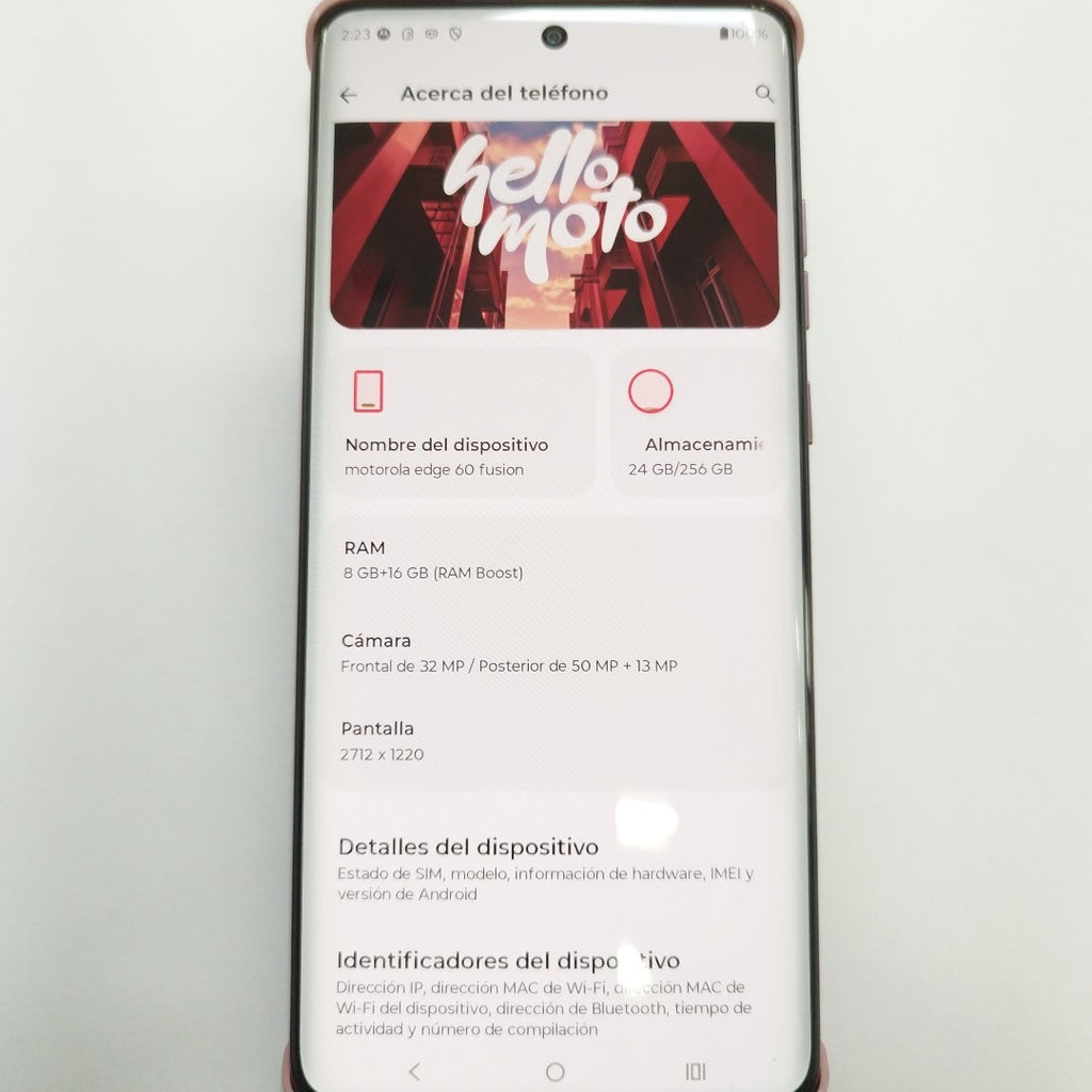 CELULAR MOTOROLA EDGE 60 FUSION XT2503-1 (2023) 256 GB 8 GB RAM (SEMINUEVO)