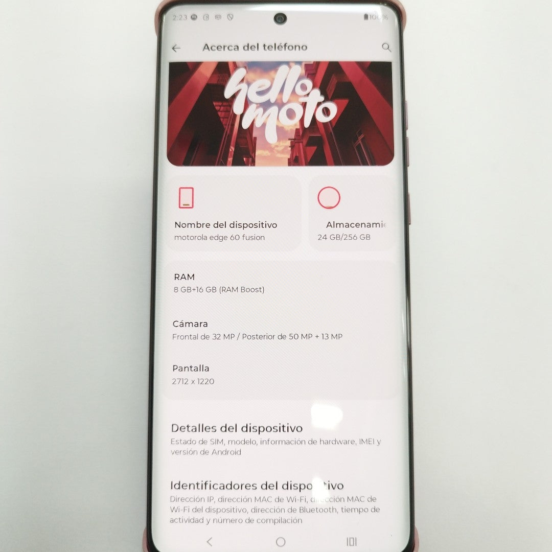CELULAR MOTOROLA EDGE 60 FUSION XT2503-1 (2023) 256 GB 8 GB RAM (SEMINUEVO)
