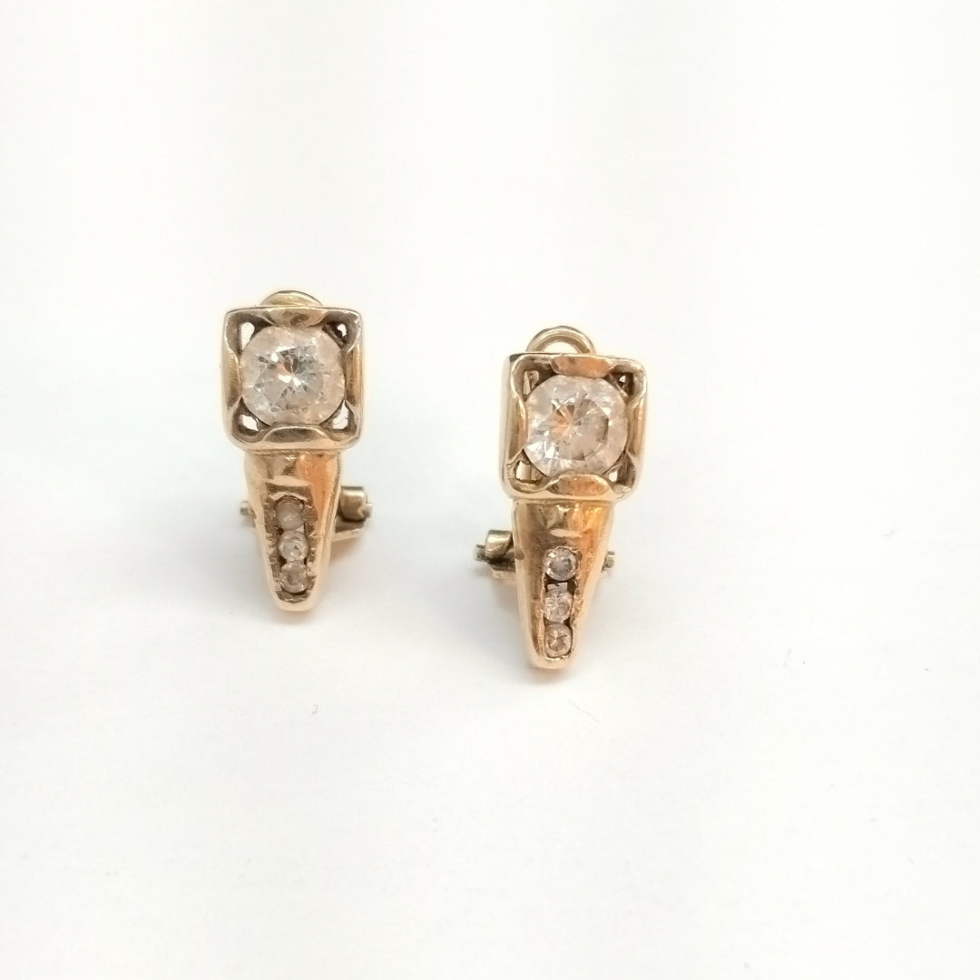 K1 4,70 GRMS 14 K ESPECIFICACIONES COMPLEMENTARIAS PAR DE ARETES, CON CIRCONIA, (SEMINUEVO)