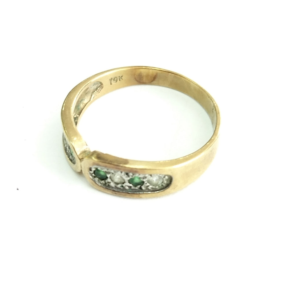 K1 2,10 GRMS 10 K ESPECIFICACIONES COMPLEMENTARIAS ANILLITO CON CIRCONIA VERDE Y (SEMINUEVO)