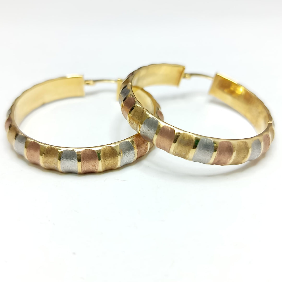 ARRACADAS PAR ORO, RODIADO 14 K 4.8 GRMS (SEMINUEVO)