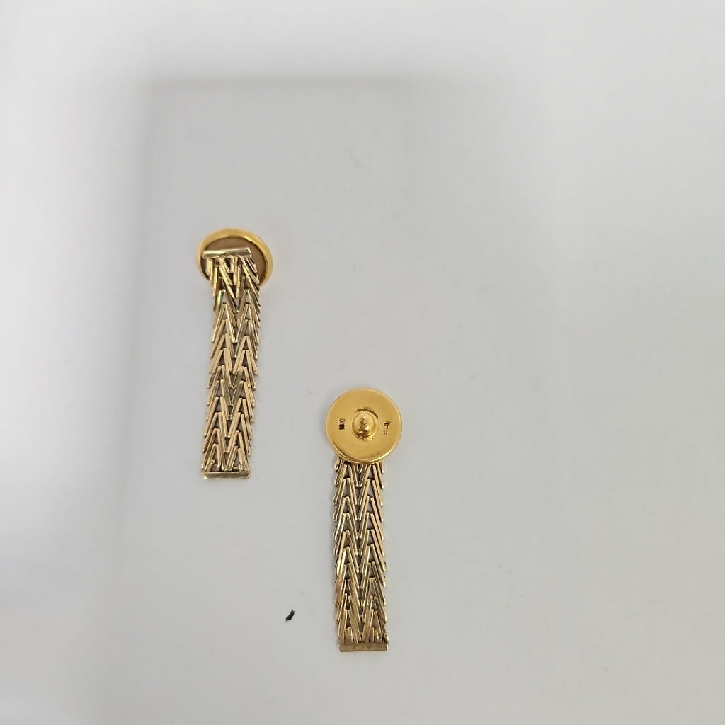 K1 12,10 GRMS 18 K ESPECIFICACIONES COMPLEMENTARIAS PAR DE ARETES DE ORO AMARIL (SEMINUEVO)