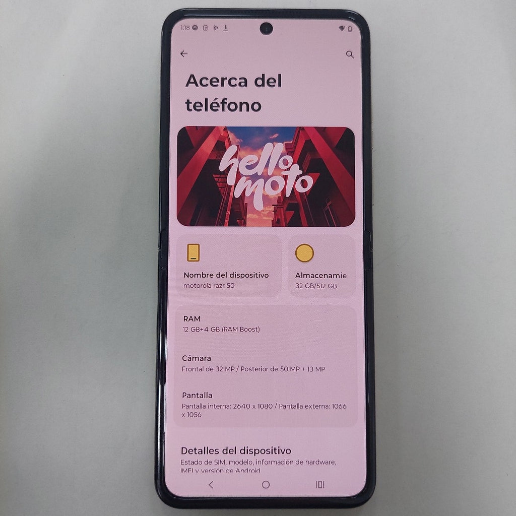 CELULAR MOTOROLA RAZR 50 5G XT2453-1 512 GB 12 GB RAM (SEMINUEVO)