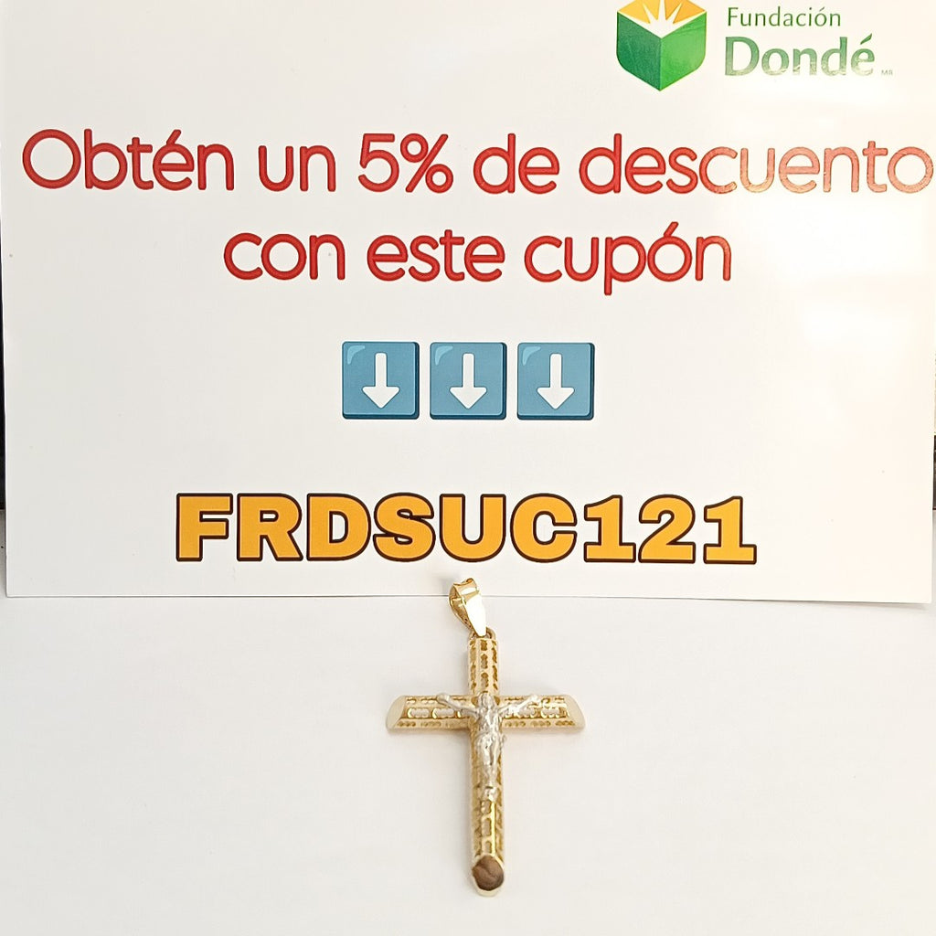 CRUCIFIJO ORO, ORO COMBINADO 10 K 4.8 GRMS (SEMINUEVO)
