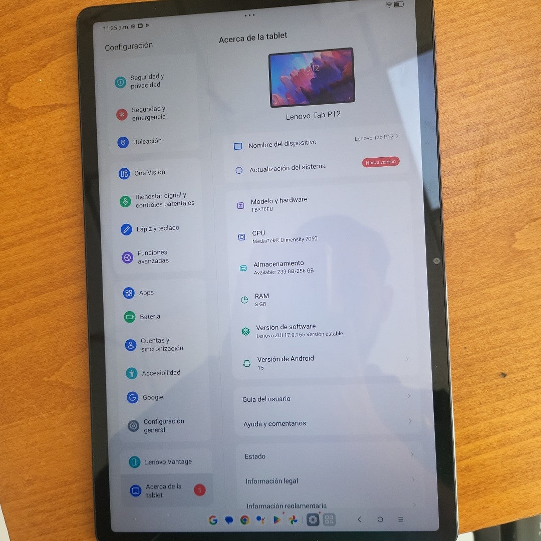 TABLETA LENOVO TAB P12 TB370FU (2023) 256 GB 8 GB RAM (SEMINUEVO)