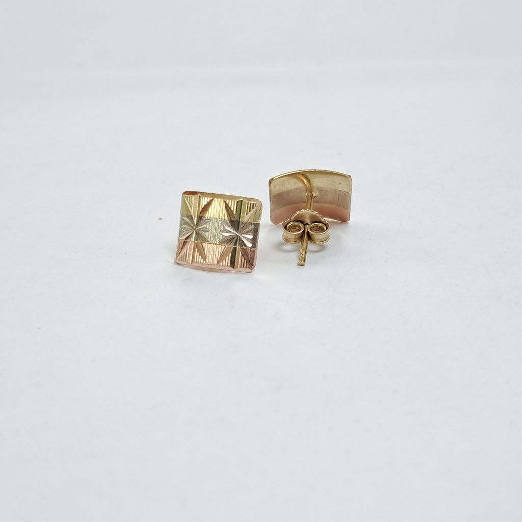 ARETES PAR ORO COMBINADO 14 K 2,10 GRMS (SEMINUEVO)
