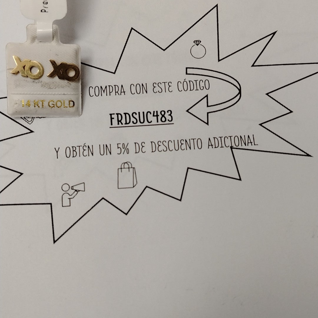 10341ARE20300B455 FRD25 ARETES ORO 14K 1.2GRS (NUEVO)