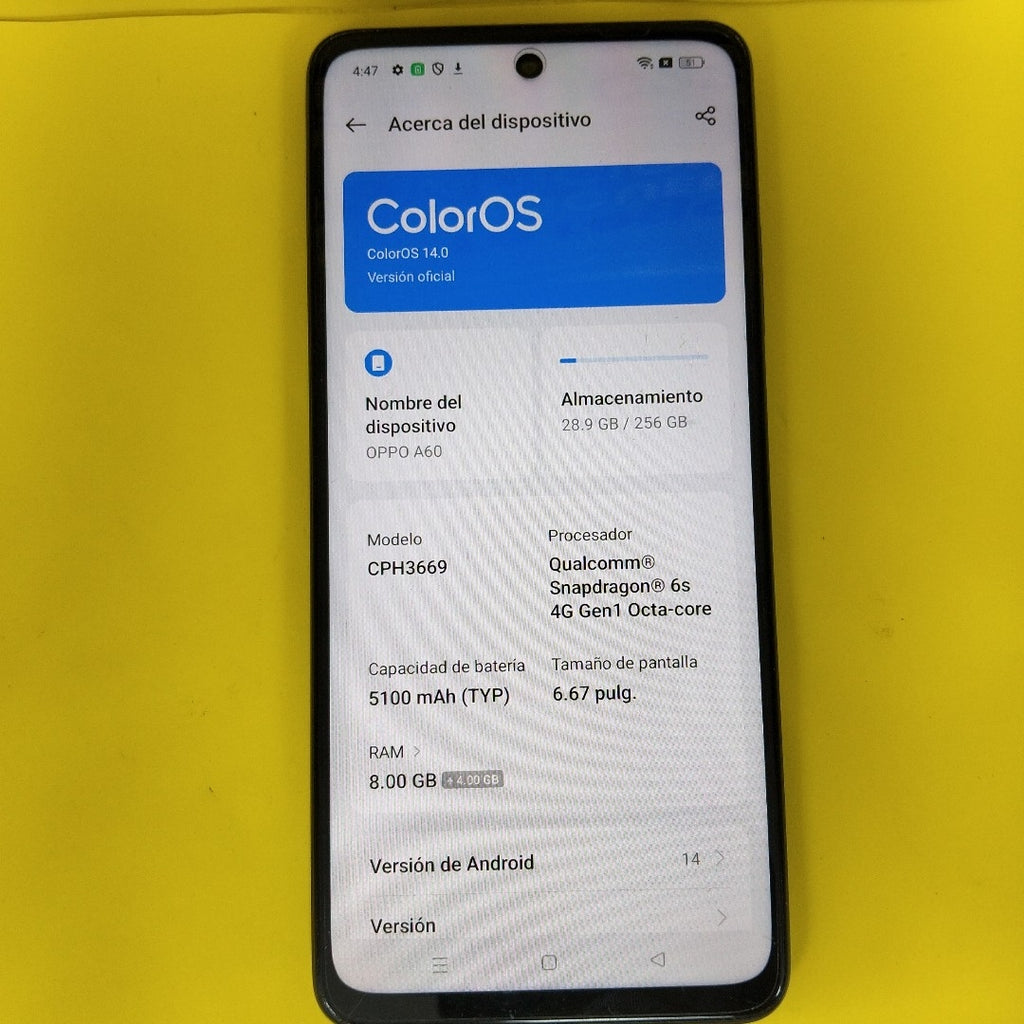 CELULAR OPPO  A60 CPH3669 256 GB 8 GB RAM (SEMINUEVO)