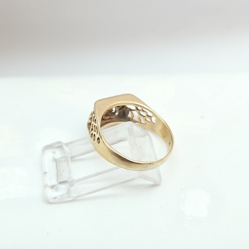 K1 3,70 GRMS 10 K ESPECIFICACIONES COMPLEMENTARIAS ANILLO FIGURAS HOJAS (SEMINUEVO)