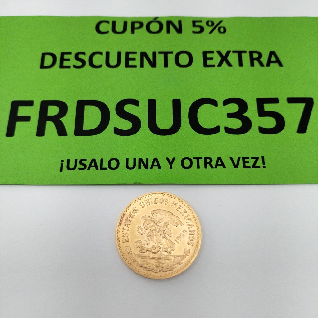 K1 16.6 GRMS 21 K IDENTIFICACIÓN MONEDA NOMINATIVA MONEDAS PESOS 20 PES (SEMINUEVO)