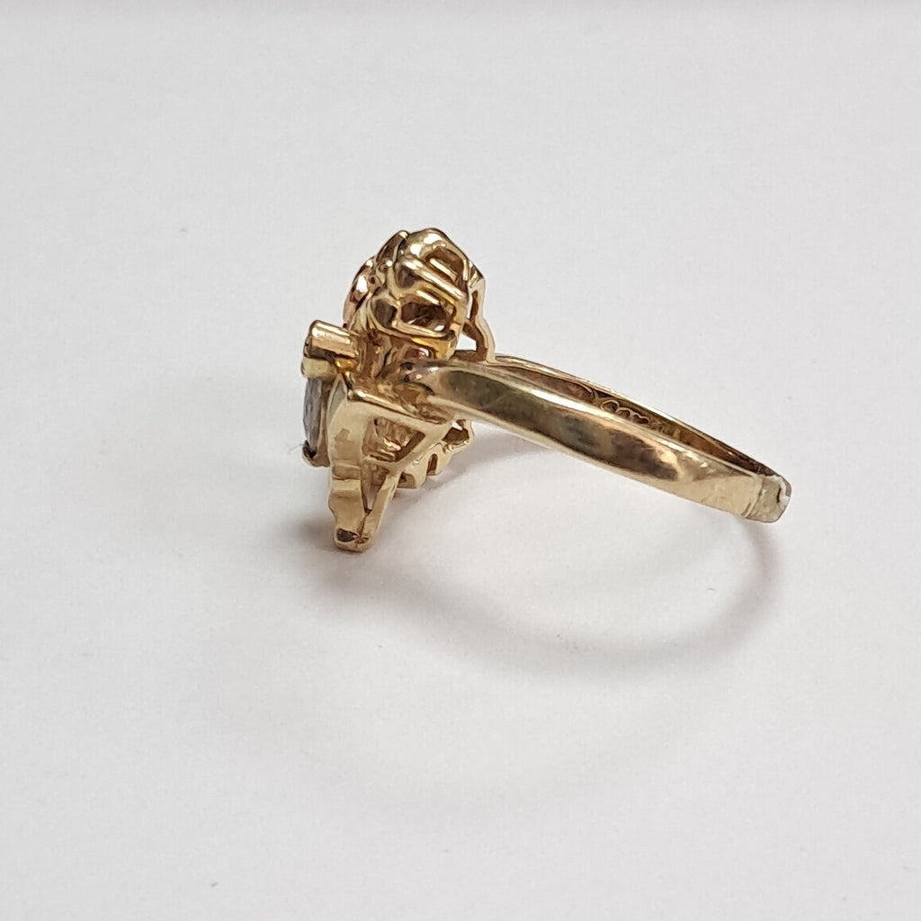 K1 4,60 GRMS 14 K ESPECIFICACIONES COMPLEMENTARIAS ANILLITO FLOR Y MARIPOSA (SEMINUEVO)