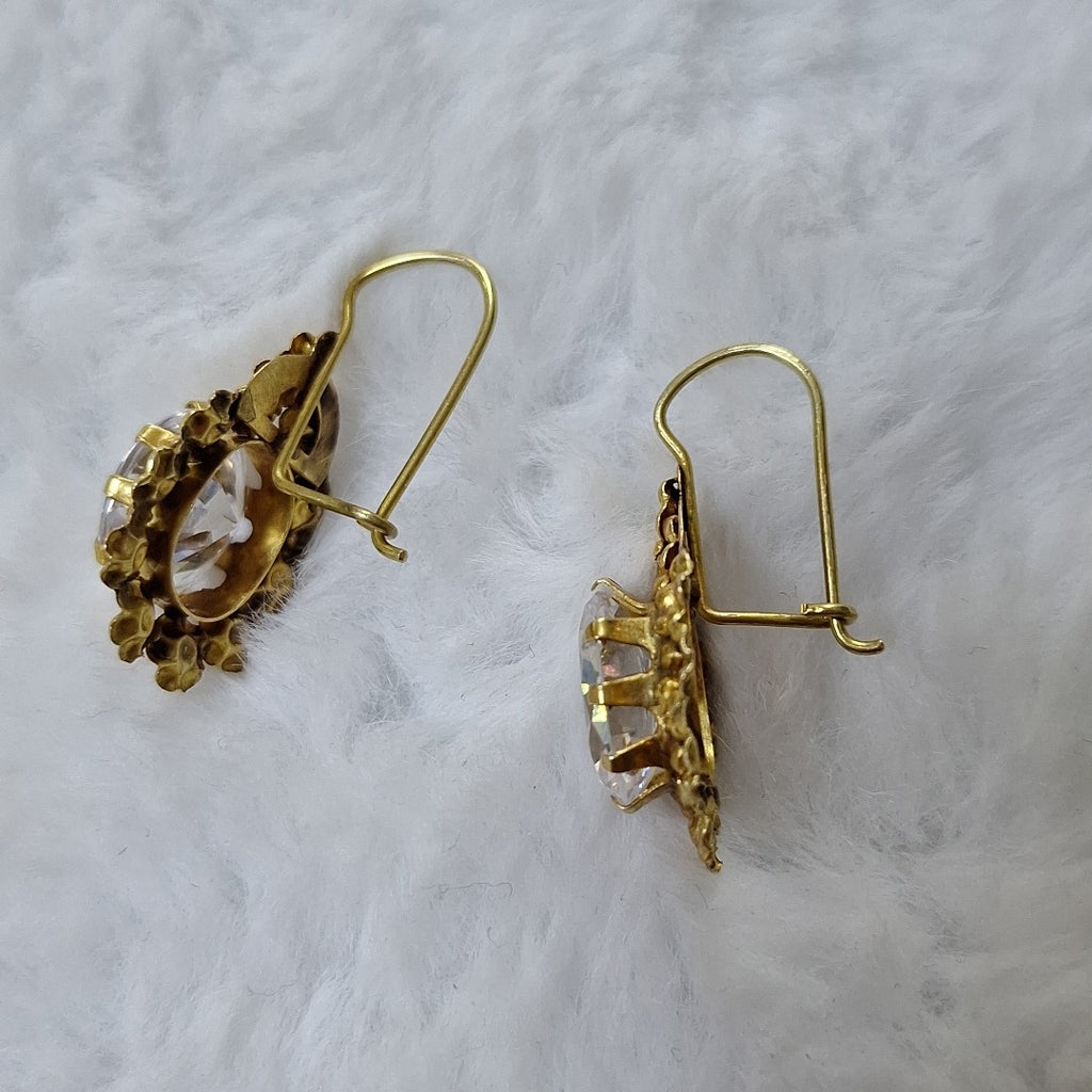 K1 6,10 GRMS 14 K ESPECIFICACIONES COMPLEMENTARIAS PAR ARETES CON CIRCONIA (SEMINUEVO)