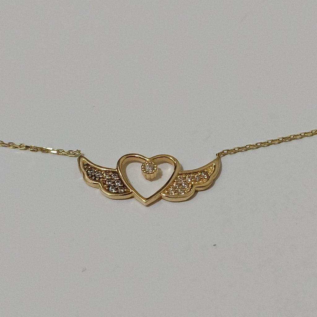 K1 2,70 GRMS 14 K ESPECIFICACIONES COMPLEMENTARIAS CADENA CON CORAZON Y ALAS (SEMINUEVO)