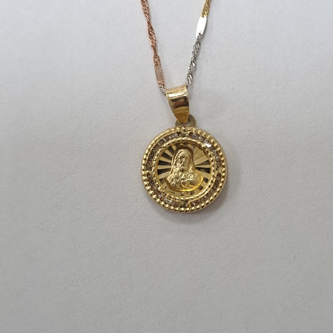 CADENA, DIJE ORO, ORO COMBINADO 10 K 1.3 GRMS (SEMINUEVO)