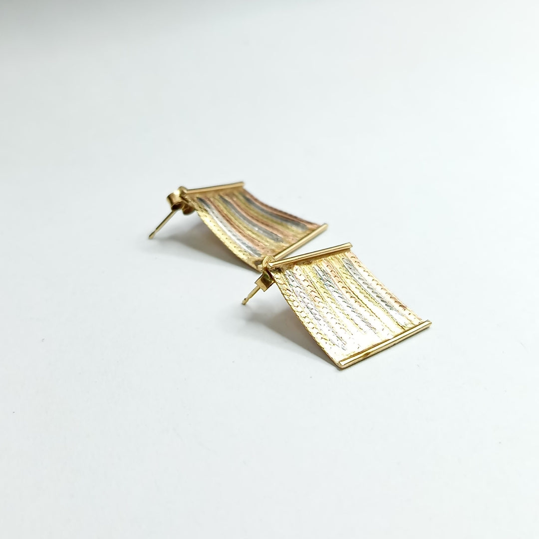 ARETES PAR ORO, ORO COMBINADO 14 K 2.7 GRMS (SEMINUEVO)