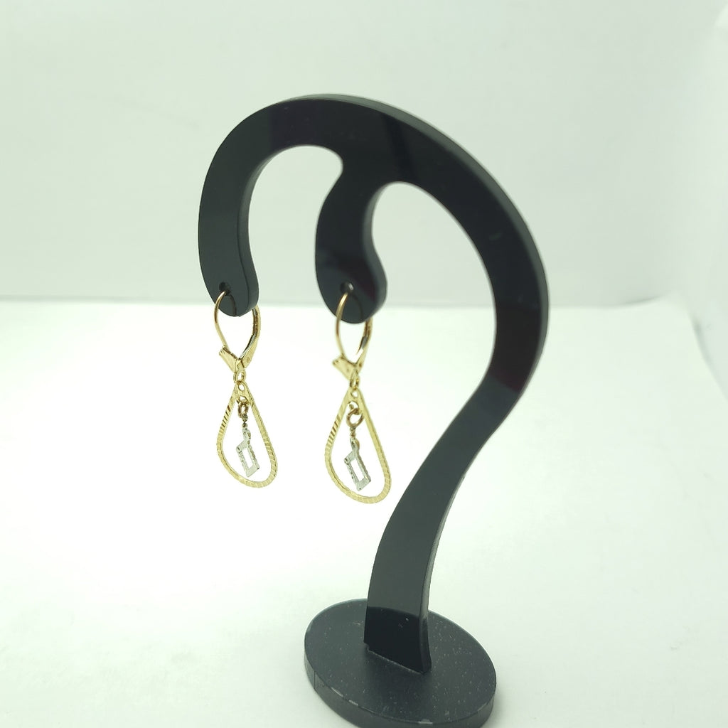 ARETES PAR ORO, ORO COMBINADO 14 K 1.6 GRMS (SEMINUEVO)