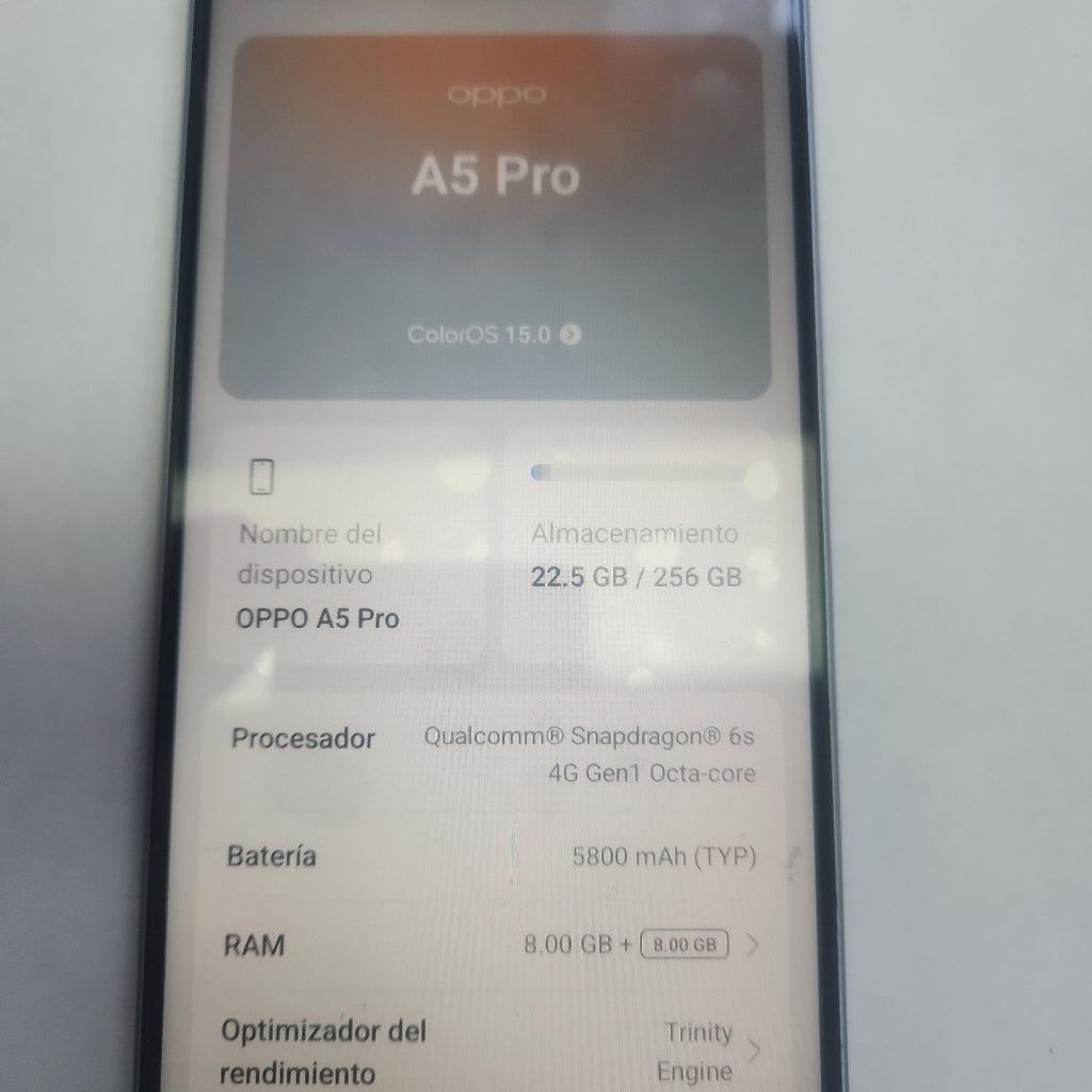 CELULAR OPPO  A5 PRO CPH2711 (2025) 256 GB 8 GB RAM (SEMINUEVO)