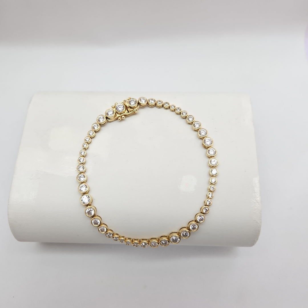 K1 10,10 GRMS 14 K ESPECIFICACIONES COMPLEMENTARIAS PULSERA CON CIRCONIAS TJ E (SEMINUEVO)