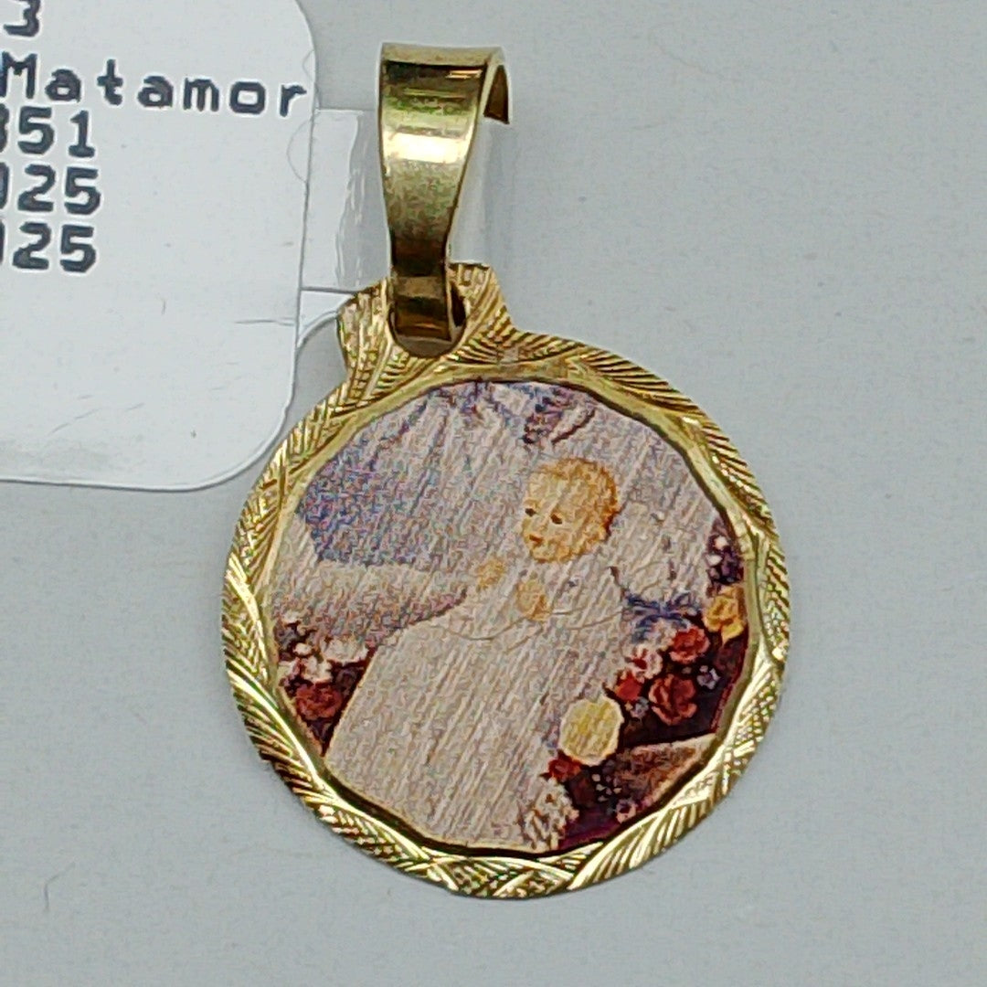 K1 1,40 GRMS 14 K ESPECIFICACIONES COMPLEMENTARIAS MEDALLA RELIGIOSA DE BAUTIZO (SEMINUEVO)