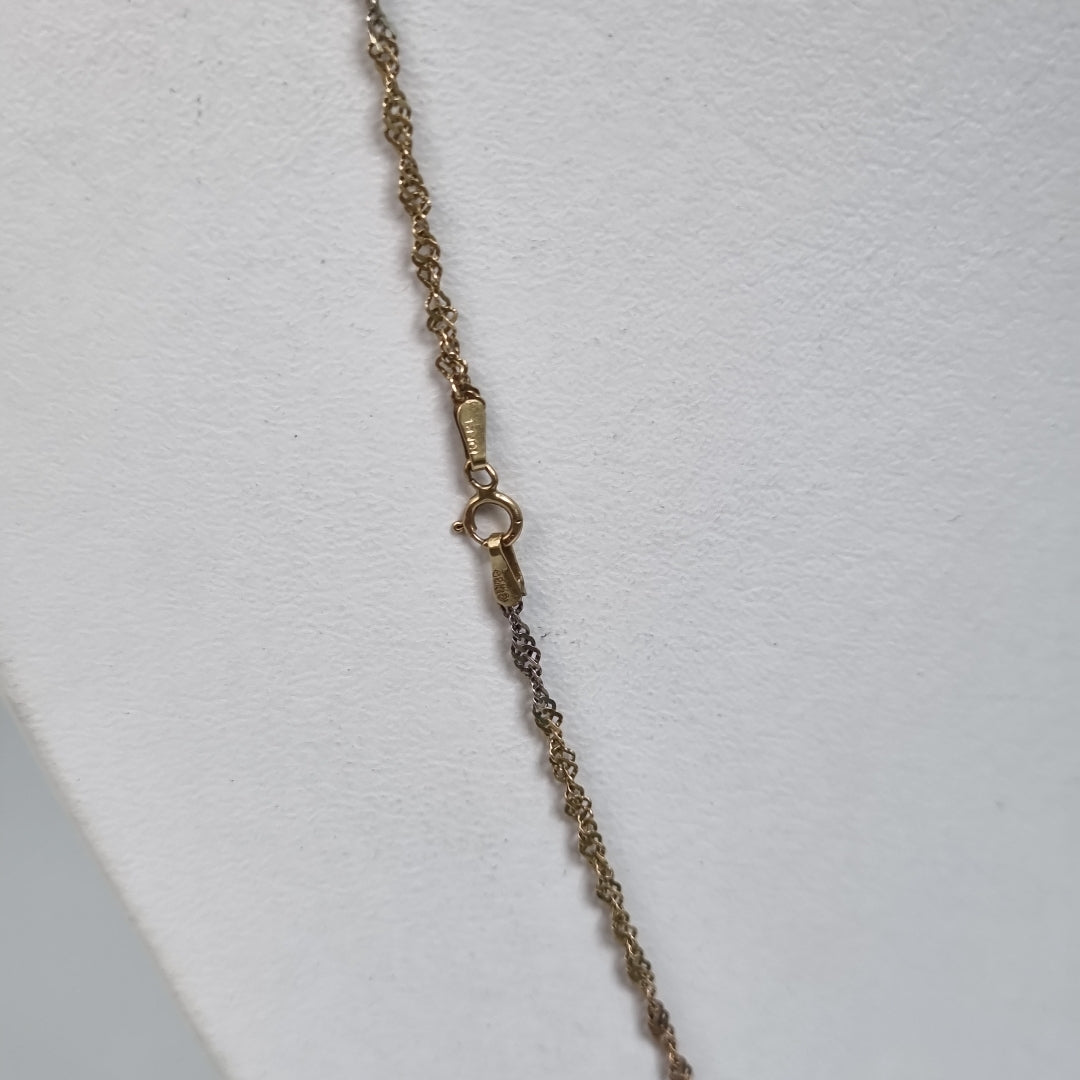 K1 2,60 GRMS 10 K ESPECIFICACIONES COMPLEMENTARIAS CADENA TORZAL, 2 TONOS BROCHE (SEMINUEVO)