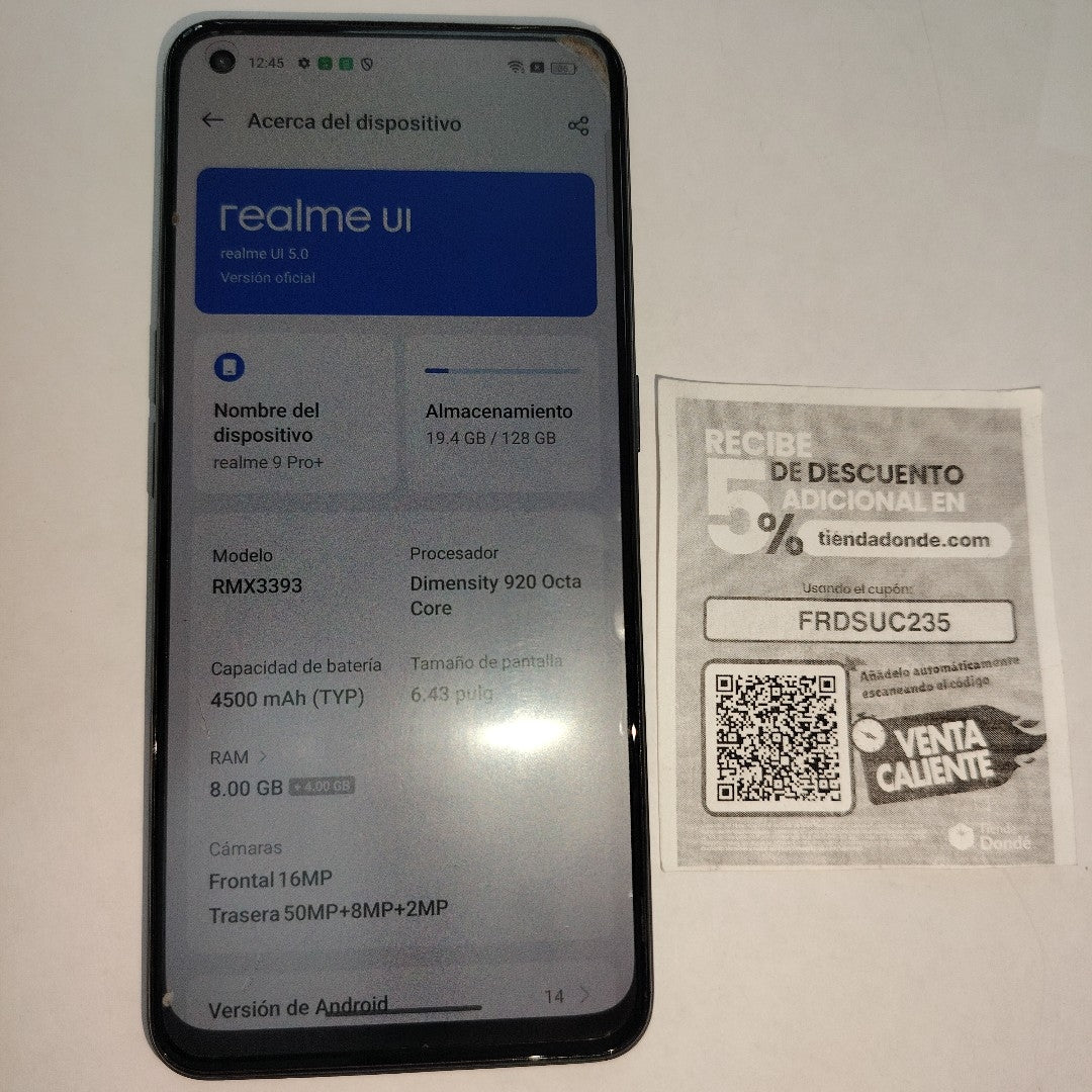 CELULAR REALME 9 PRO+ RMX3393 128 GB 8 GB RAM (SEMINUEVO)