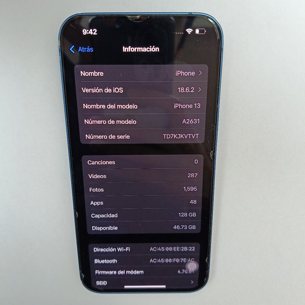 CELULAR APPLE IPHONE 13 A2631 128 GB 4 GB RAM (SEMINUEVO)