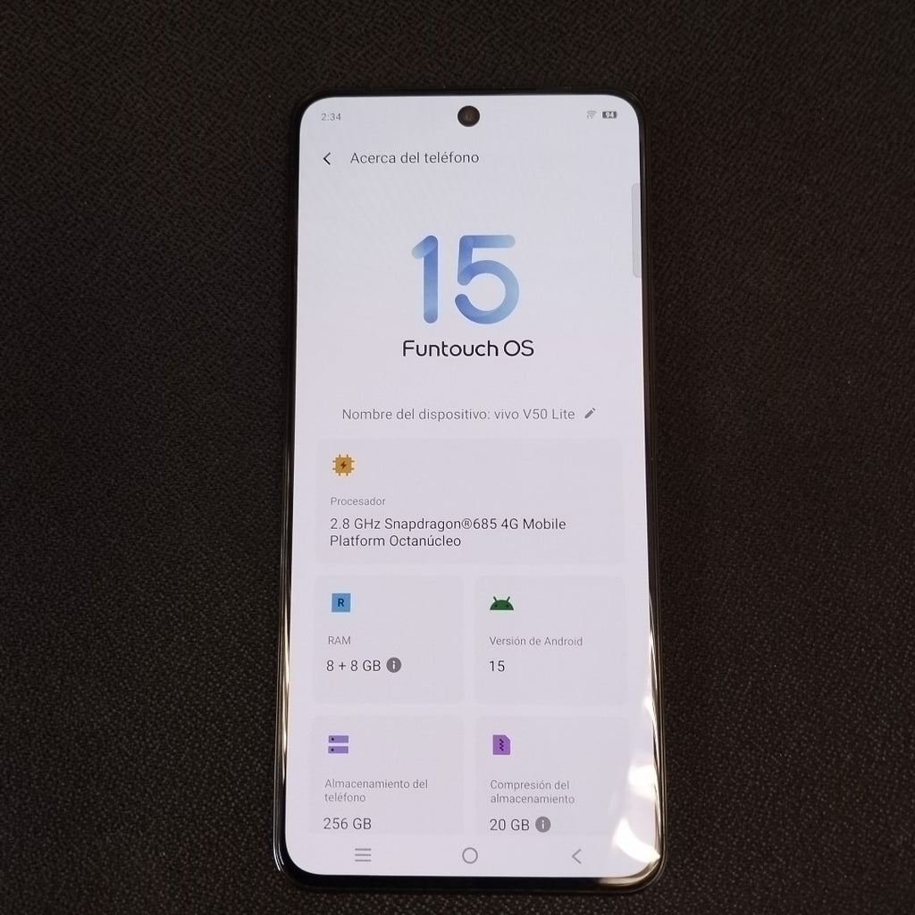 CELULAR VIVO V50 LITE V2441 (2025) 256 GB 8 GB RAM (SEMINUEVO)