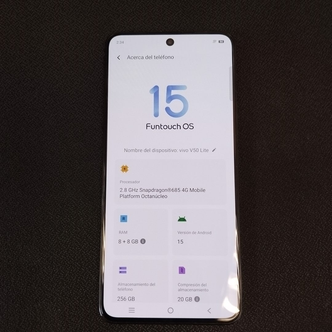 CELULAR VIVO V50 LITE V2441 (2025) 256 GB 8 GB RAM (SEMINUEVO)