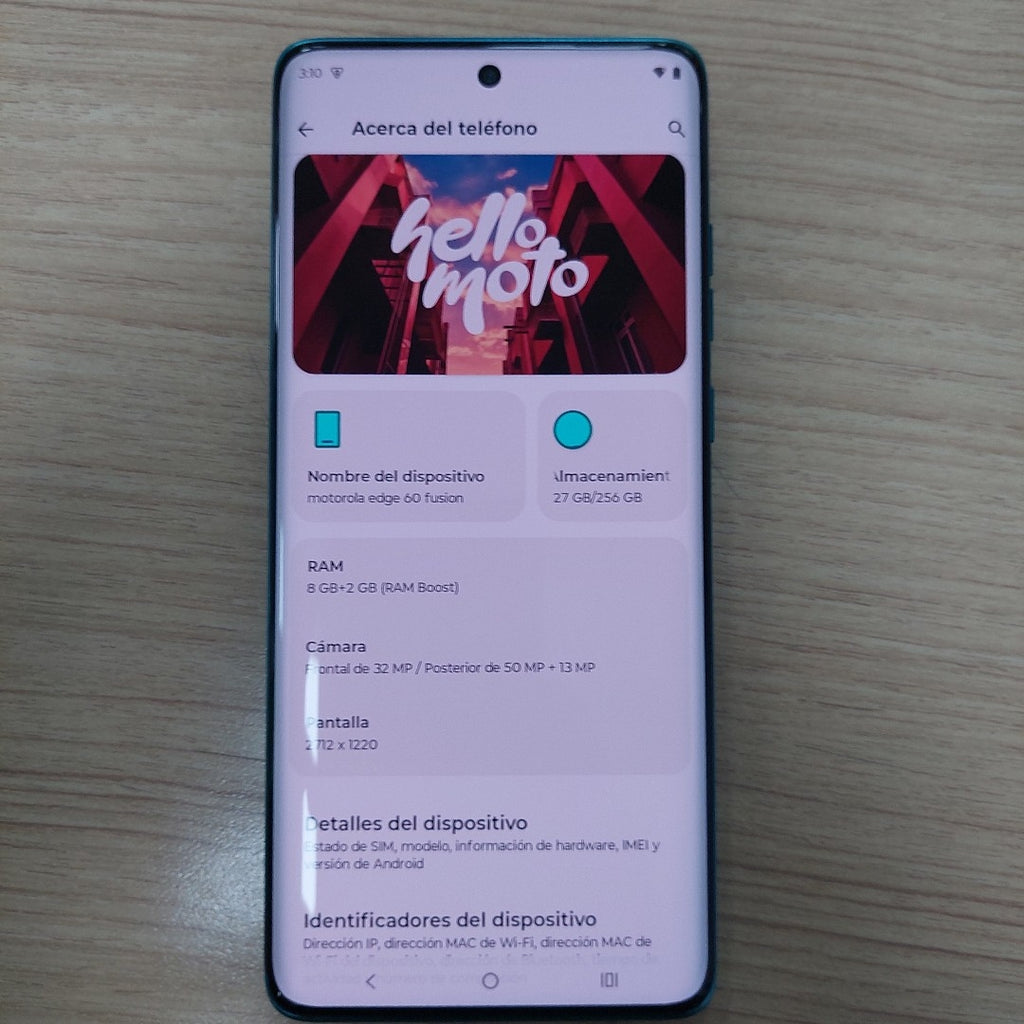 CELULAR MOTOROLA EDGE 60 FUSION XT2503-1 (2023) 256 GB 8 GB RAM (SEMINUEVO)