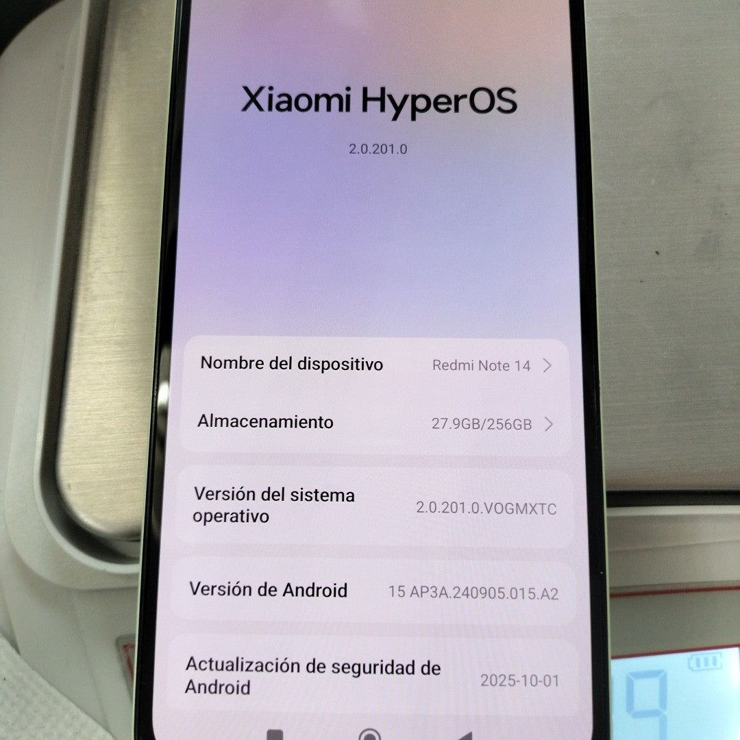 CELULAR XIAOMI REDMI NOTE 14 24117RN76L (2025) 256 GB 8 GB RAM (SEMINUEVO)