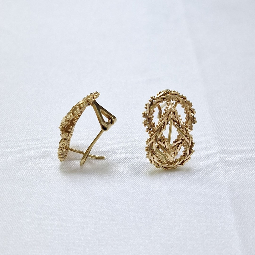 K1 6,30 GRMS 14 K ESPECIFICACIONES COMPLEMENTARIAS ARETES TIPO ESPOGA (SEMINUEVO)