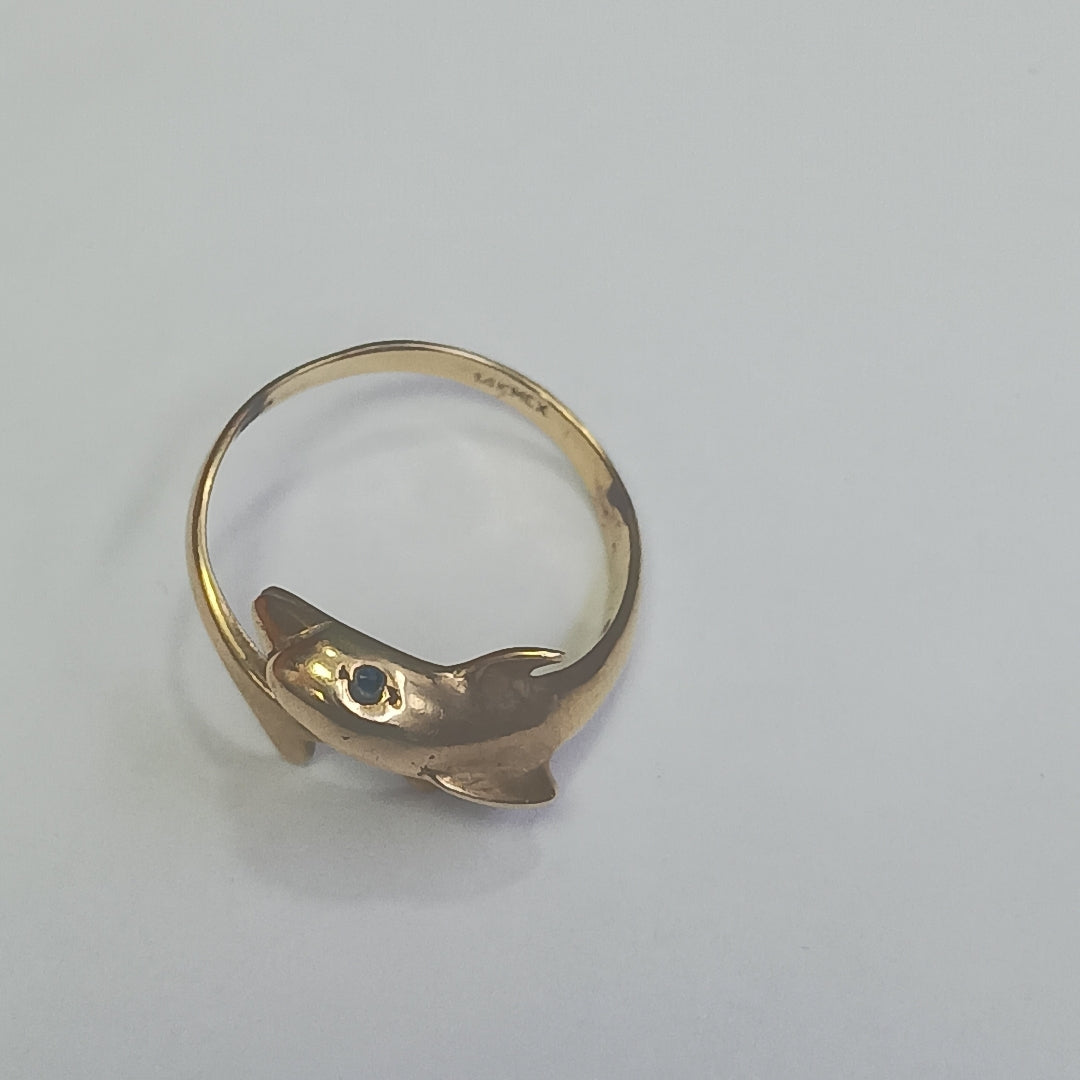 K1 3,00 GRMS 14 K ESPECIFICACIONES COMPLEMENTARIAS ANILLITO LIG MALT MTV DELFIN (SEMINUEVO)