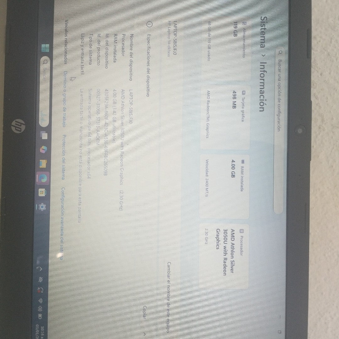 LAPTOP HP 14-DK1514LA (2022) 128 GB SSD 4 GB RAM (SEMINUEVO)