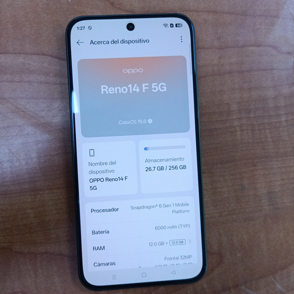 CELULAR OPPO  RENO 14 F CPH2743 (2025) 256 GB 12 GB RAM (SEMINUEVO)